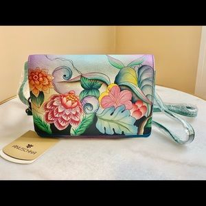 Anuschka Hand-Painted Leather Crossbody Organizer